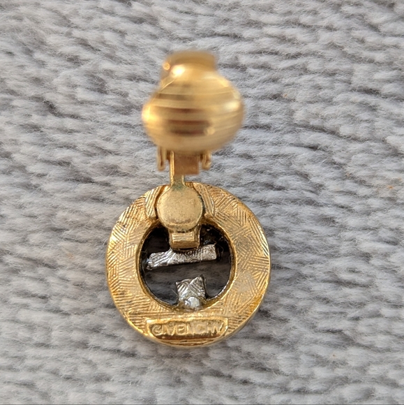 Vintage Givenchy two tone clip on earrings - Picture 8 of 12